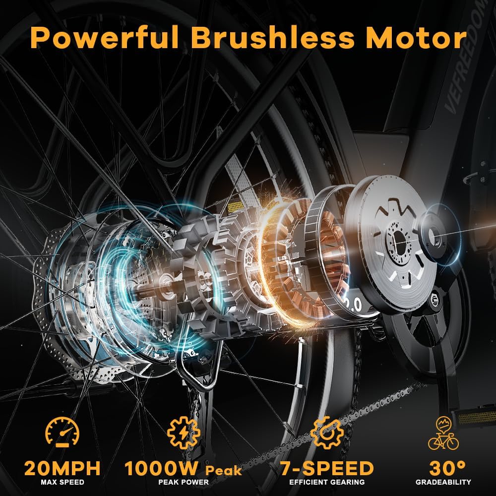 1000W/1500W Peak Electric Bike for Adults,up 80 Miles Removable Battery Ebike, 26/24''' UL Certified Electric Mountain E Bike,Adult Electric Bicycles for Commute Beach Snow