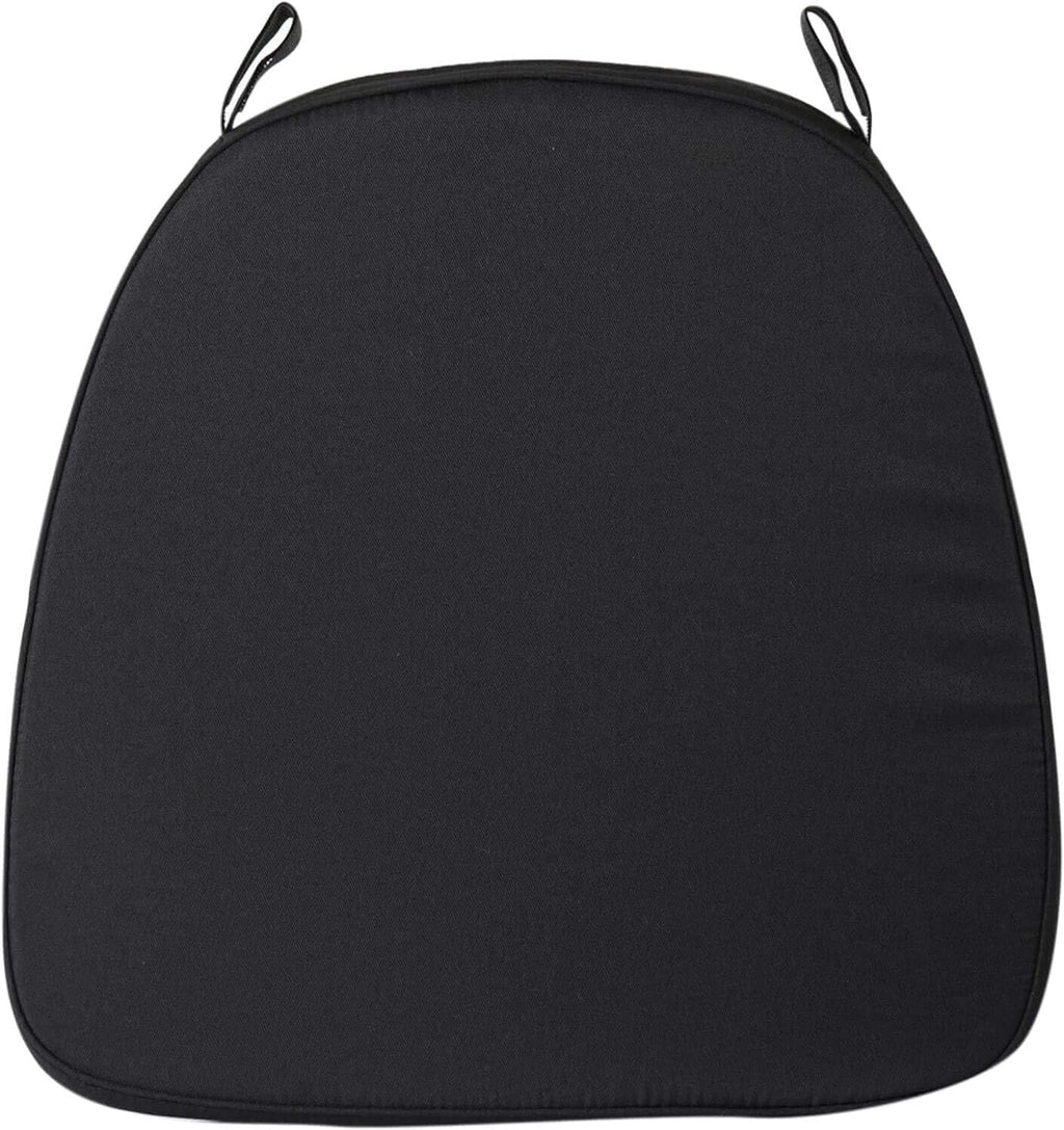 Efavormart 100 PCS2 Thick Black Chiavari Chair Pad, Memory Foam Seat Cushion with Ties and Removable Cover