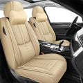 Leather Seat Covers for Jaguar XJ8 2000-2008,Car Seat Covers Front Set,Waterproof Car Seat Protectors with Airbag,Comfort Interior Cover Seats for Cars(Beige,Pillows)