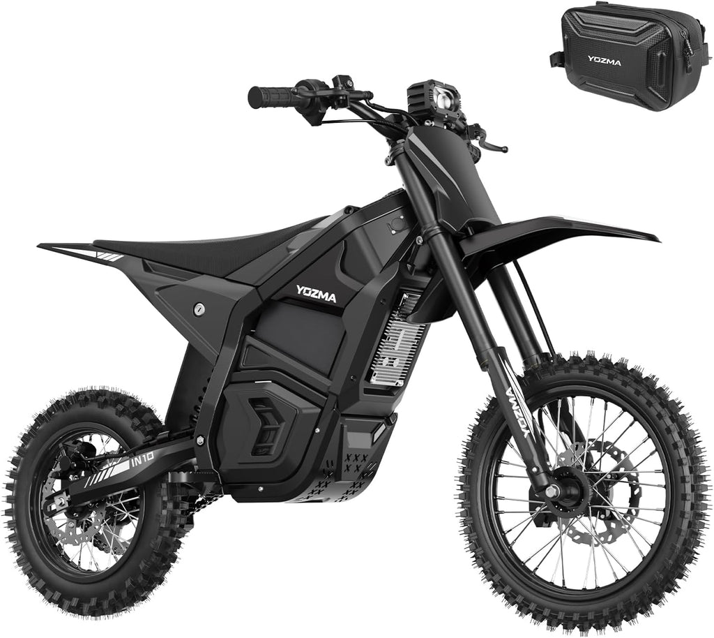 Yozma IN10 Electric Dirt Bike, 2600W 40MPH Electric-Motorcycle with 48V/23AH Battery Ebike, Full Hydraulic Brakes and Suspensions Mountain Off-Road E Dirt Bike, for Teens & Adults (Shadow Black)