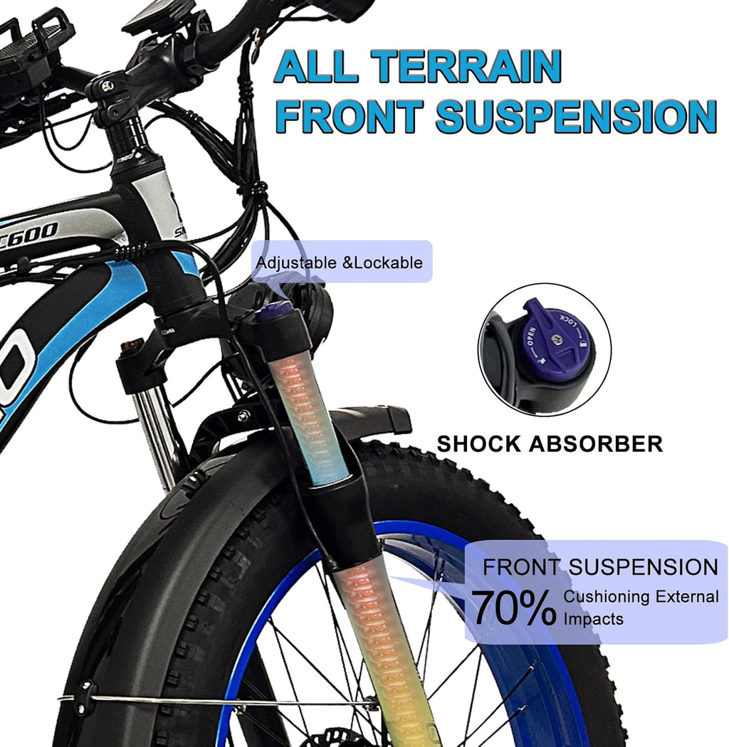 Electric Bike for Adults, 5000W Peak Dual Motor 60V/52V 25Ah/23Ah 20MPH AWD Ebike 21 Speed 26' Fat Tire MTB Hydraulic Disc Brake