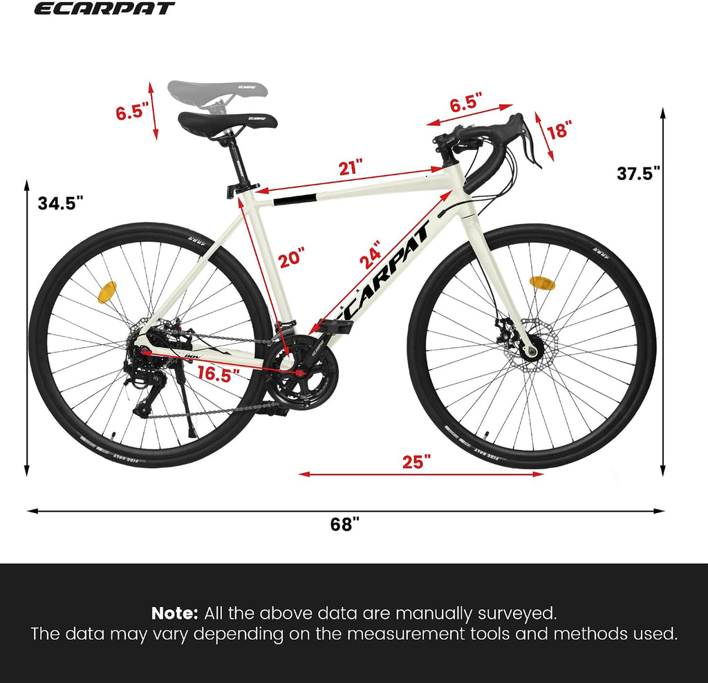 Road Bike, 700C Wheel City Commuter Bicycle, 16 Speed Drop Bar, Fast Acceleration, Racing Bike with Disc Brakes, with Light Weight Aluminum Alloy Frame, Sport Bike, Urban Adult Bicycle