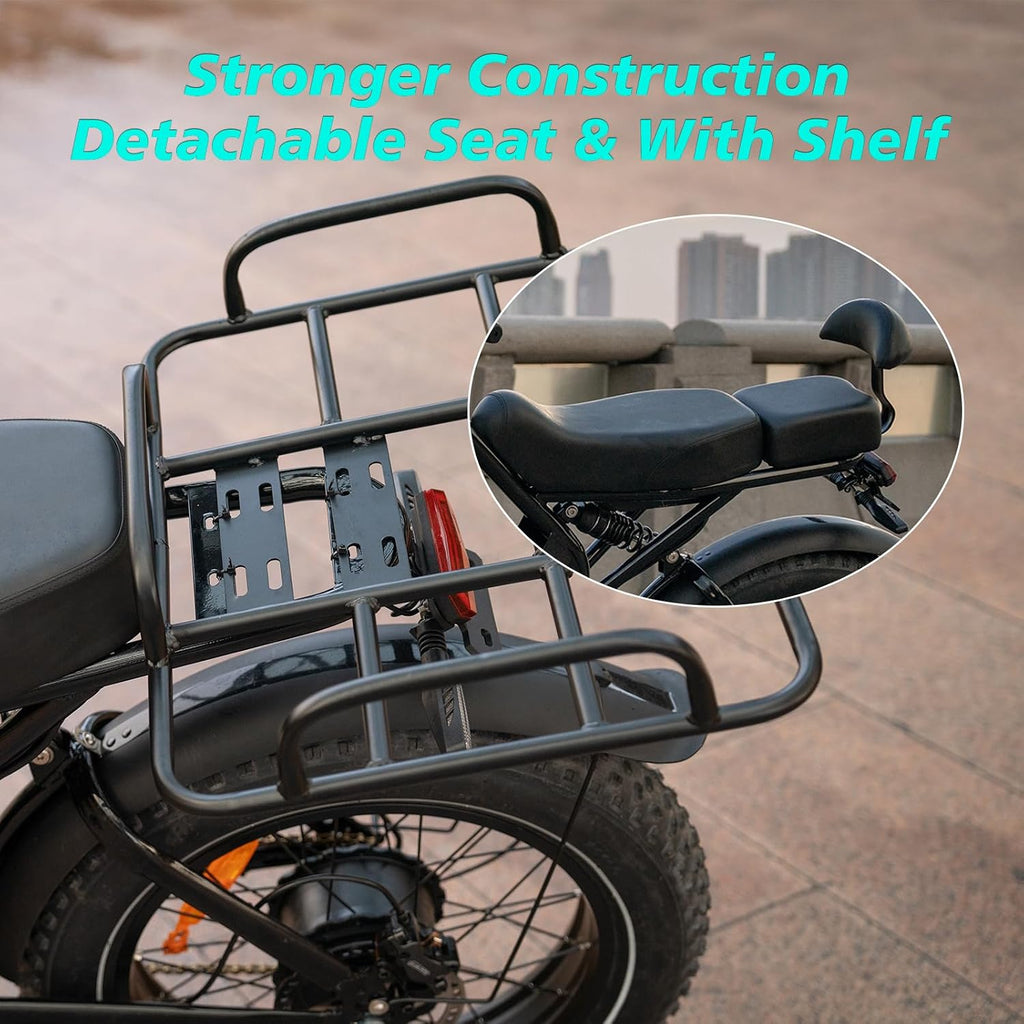 HAPPYRUN Dual Motor Electric Bike for Adults 5000W Peak Removable 38Ah Battery All-Terrain 20' Fat Tire Ebike 36MPH 85+ Miles Hydraulic Disc Brake Electric Dirt Bike G70 Pro