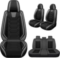 Car Seat Covers Full Set for Honda Civic 2000-2025,Durable Waterproof Luxury Universal,Easy to Install Napa Leather Cover Set for Cars,Full Seats,Black Gray