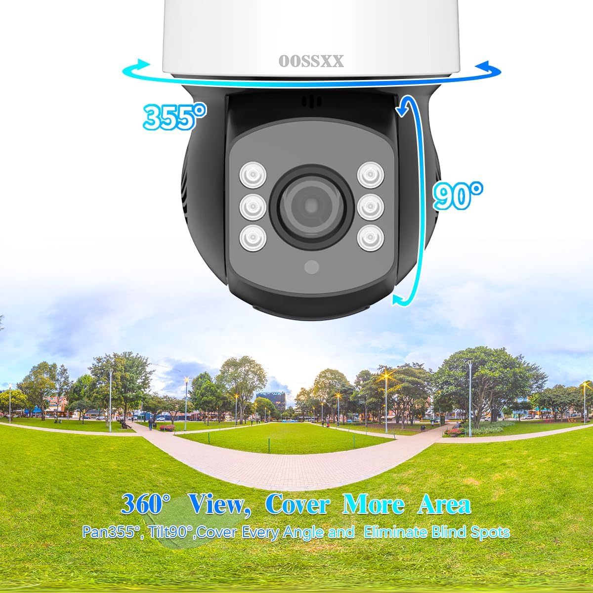 OOSSXX PTZ Full HD HD-Wired Outdoor Security Camera System Indoor House Dome PTZ 360 Camera Home DVR Systems Video Surveillance CCTV Cameras