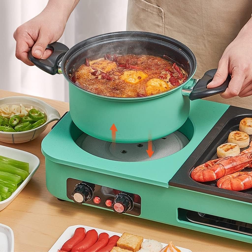 YYDS Hot Pot Multifunctional Pot Indoor Electric Grill Pan Smokeless Barbecue Grill Grill Shabu Hot Pot Electric Grill (Size : Grilled net+Pan-Fried)