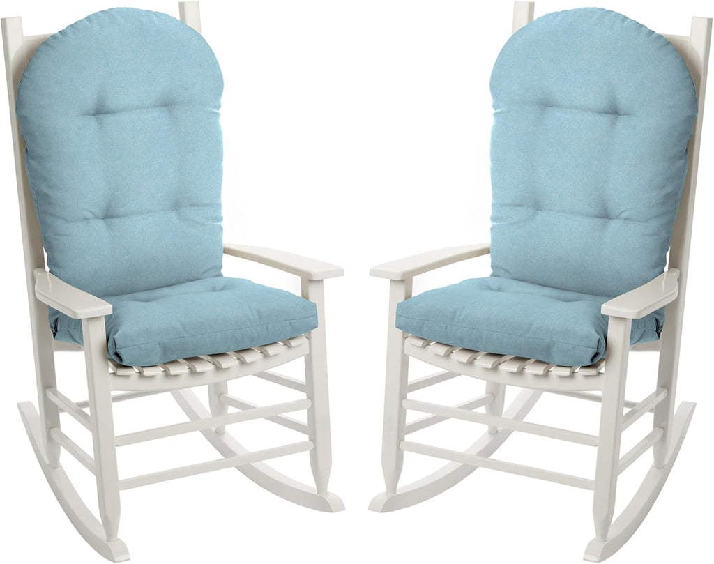 ARDEN Oceantex Indoor/Outdoor Plush Modern Tufted Adirondack Cushion, 2-Pack, 21.5 x 19, Water Repellent, Rain Proof, Fade Resistant Cushion For Rocking Chair Or Adirondack Sky Blue