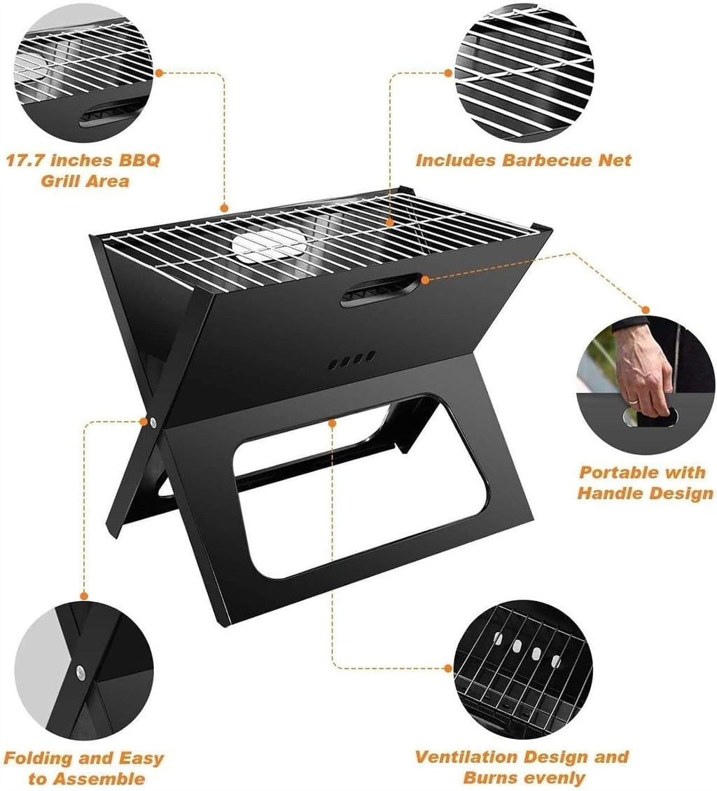 Portable Charcoal Grill Folding Barbecue Portable Charcoal Grill Tools Ultralight Foldable Grill Suitable for Camping BBQ Grill for Outdoor