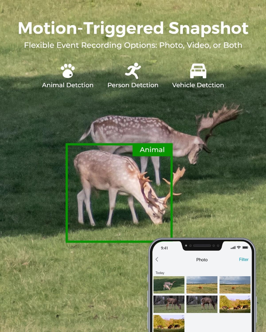 REOLINK 4K Dual Lens 4G LTE Cellular Security Camera, SIM Card Included, Wireless Auto Tracking Trail Camera, 6X Hybrid Zoom, No-Glow IR, Waterproof for Wildlife, TrackMix LTE Trail + Solar Panel 2