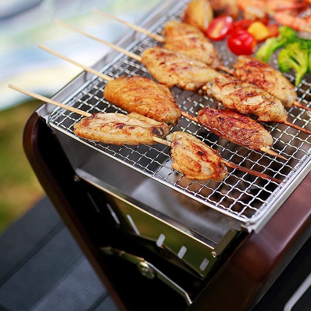 IRYZE Portable Charcoal Grill Portable Charcoal Grill Foldable BBQ Grill Outdoor Picnic Patio Backyard Travel Beach Wild Cooking BBQ Grill for Outdoor (Color : C)