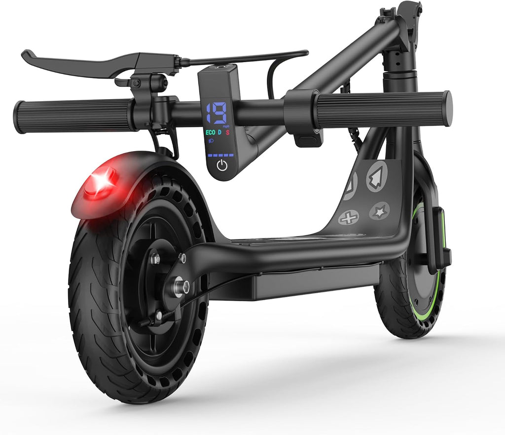 Electric Scooter, 350W-500W Motor, 9 MPH to 22MPH, 10-41 Miles Range, Dual Suspension, Dual Braking, App Control, Foldable Commuter E Scooter for Adults and Teens