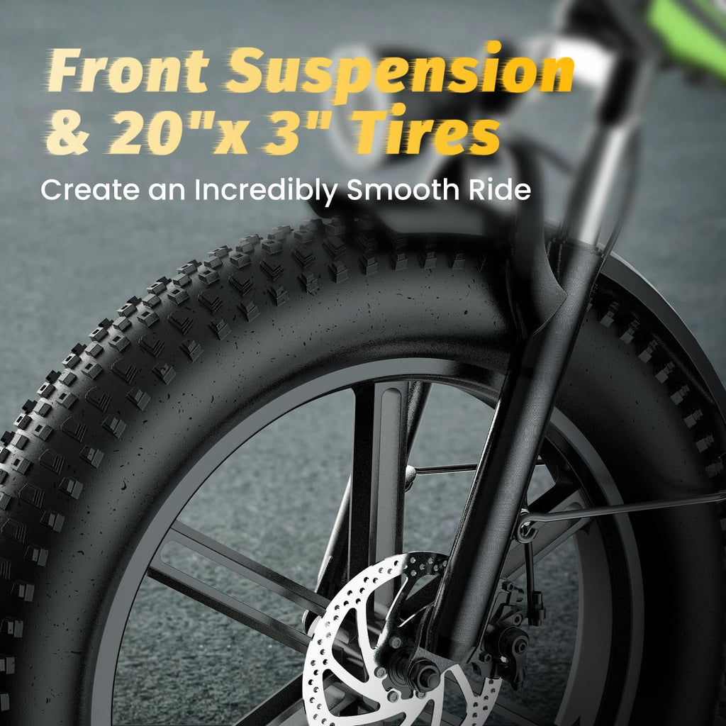Cybervelo 750W Folding Electric Bike, 48V 20.8AH/50AH Large Removable Battery E-Bike, 80 Miles Max Range, 20' Fat Tire Electric Bike for Adults, Adult Electric Bicycles for Commute