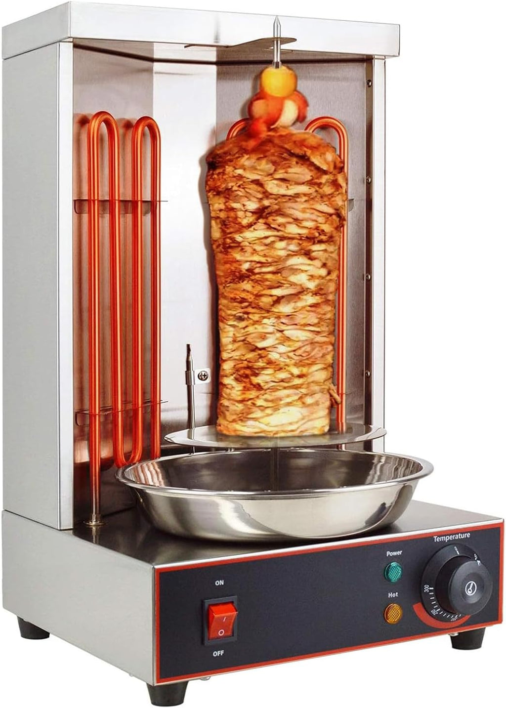 2400W Electric Shawarma Grill Machine, Vertical Rotisserie & Doner Kebab Maker, Stainless Steel Rotating Oven, Adjustable Temperature 50-300℃, Perfect for Home & Restaurant Use