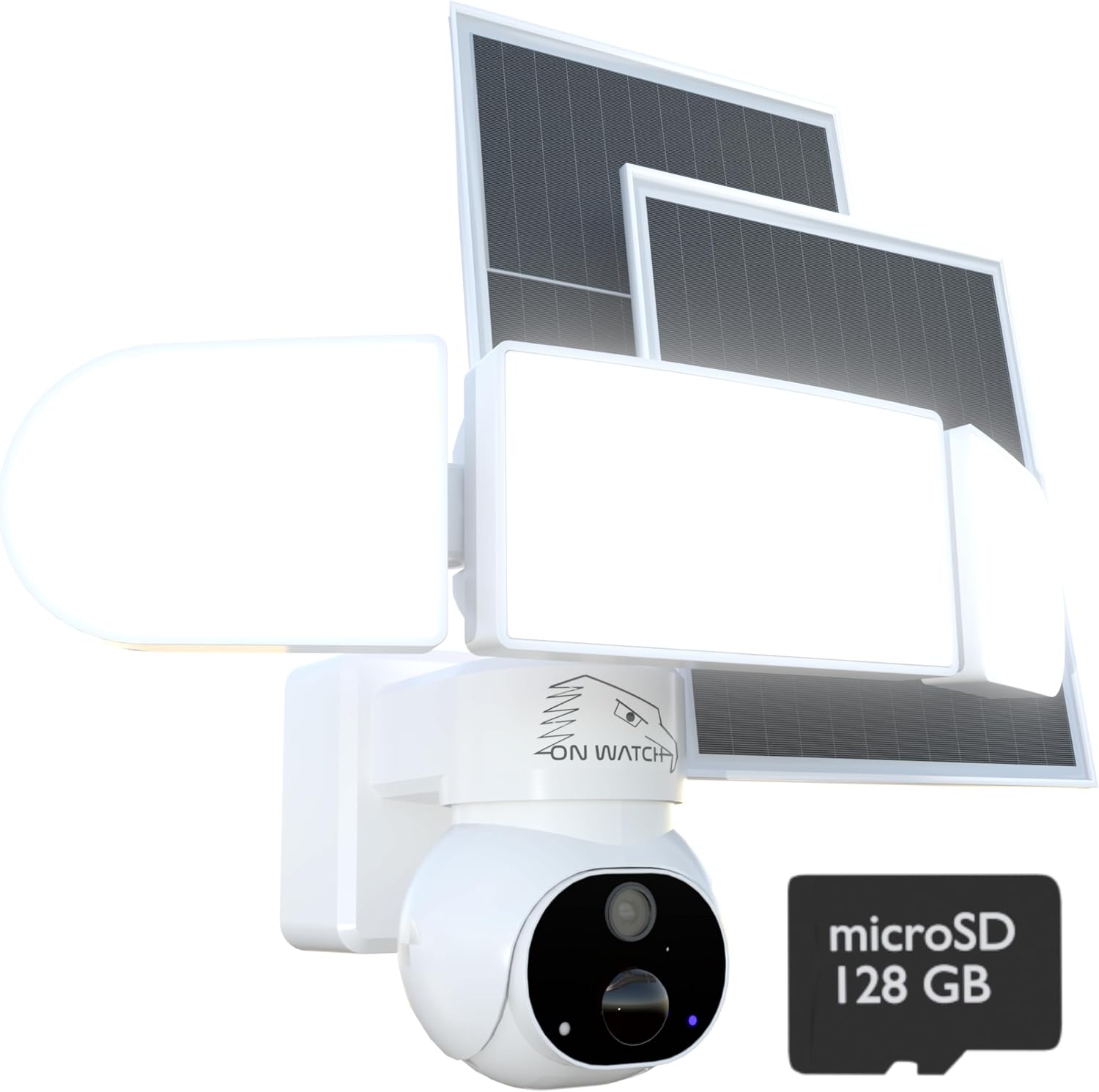 24/7 Recording Solar Floodlight Security Camera Wireless Outdoor, Motion-Activated Alert/2000LM Floodlight/105dB Siren, WiFi, 2K, HD Live View/Talk, 360° Pan & Tilt, Free Local 128GB Storage