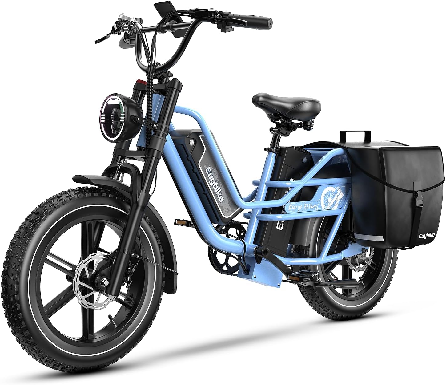 Dual Battery Electric Bike for Adults, 160 Miles Long Range Cargo Ebike with 48V 60AH Removable 2880WH Battery, 1450W Peak Motor Electric Bicycle, 20' x 4' Fat Tire Hydraulic Brakes E Bike