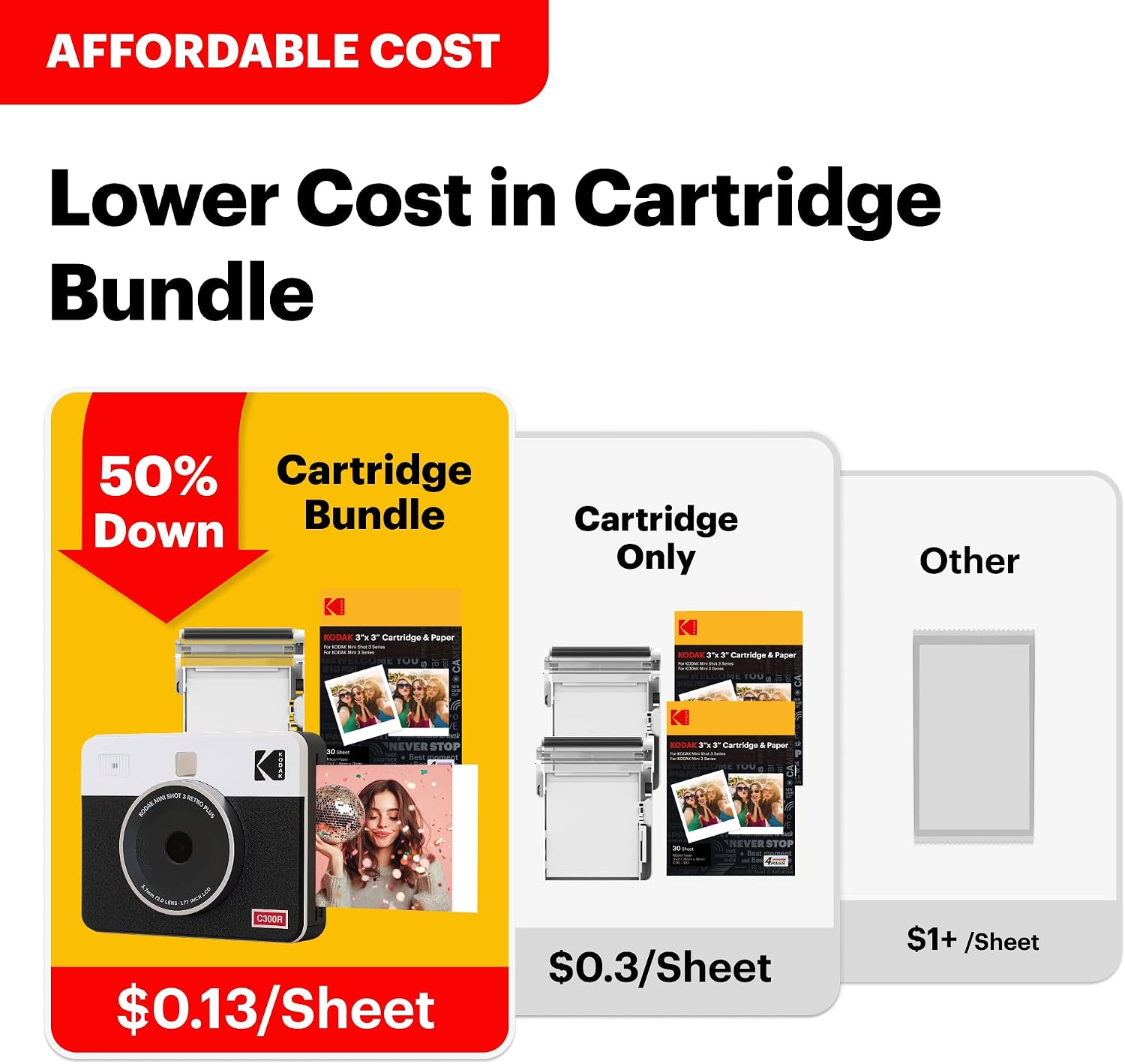 Kodak Mini Shot 3 Retro 4PASS 2-in-1 Instant Digital Camera and Photo Printer (3x3 inches)