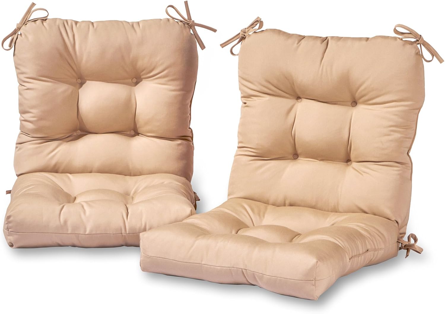 Greendale Home Fashions Outdoor 42x21-inch Seat/Back Chair Cushion (Set of 2), Sanddollar