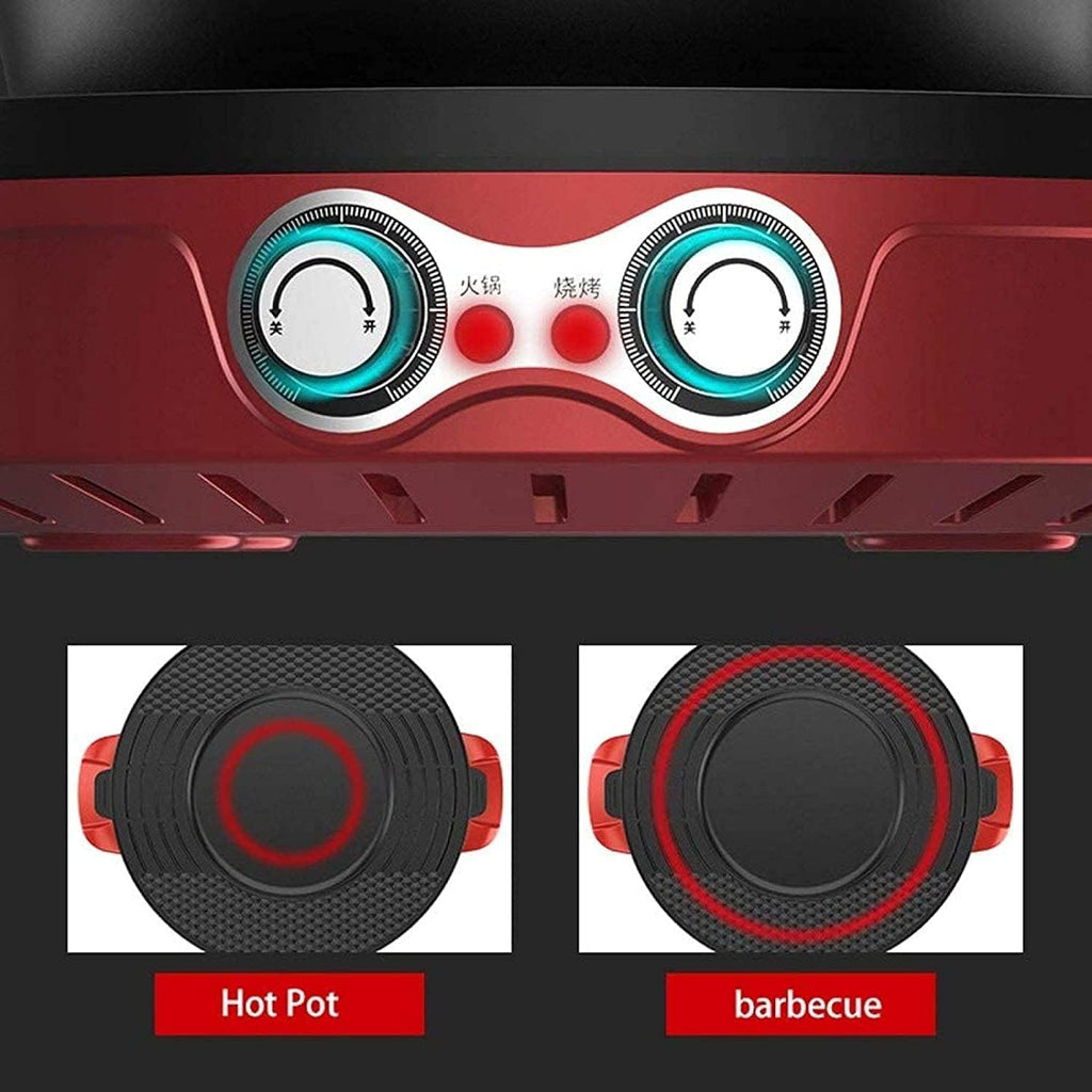 BBQ Smokeless Grill 2-in-1 Barbecue Hot Pot One Pot Detachable Electric Hot Pot Adjustable Temperature Indoor Smokeless Hot Pot Barbecue Machine