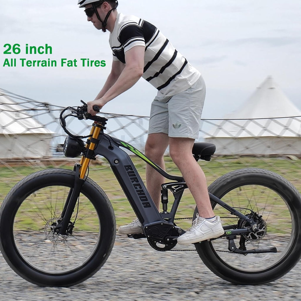 Electric Bike for Adults with 1500W Peak Motor 30 MPH & 65 Miles /130 Miles Long Range Fast E Dirt Bike, 48V 40Ah/20Ah Removable Battery, Full Suspension 26' Fat Tire Mountain Bike