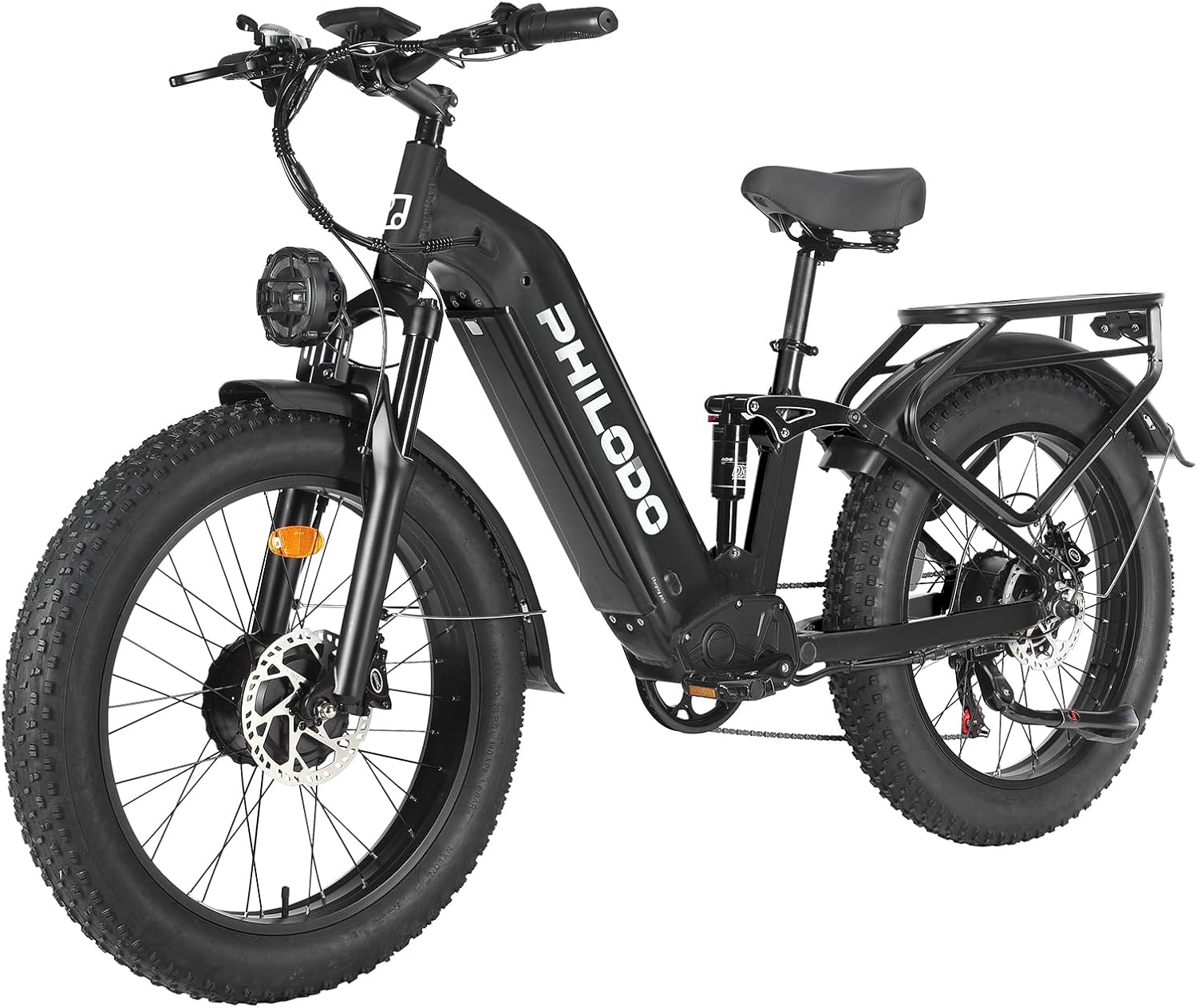 Falcon 60V 32Ah Off-Road Electric Bike Dual Motor Hunting Ebike, Fat Tire Full Suspension Dirt Bike for Adults, Long Range Snow/Sand Electric Bicycle
