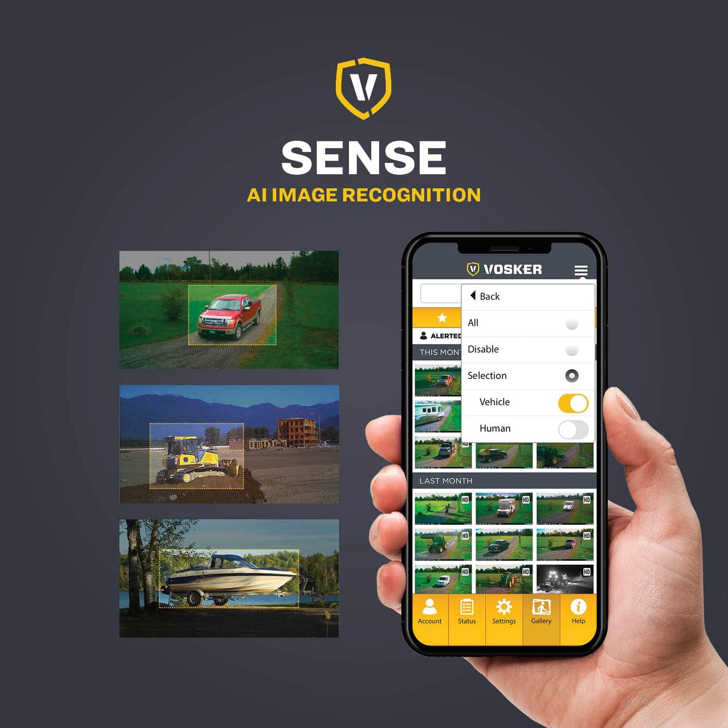 Vosker V150 Solar-Powered LTE Cellular Home Security Outdoor Camera | Motion Activated Sensor Nightvision Wireless Camera | Receive Photos on Your Mobile App (V150-US-MSD32GB)