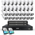 ZOSI 32CH 4K PoE Security Camera System, Face Person Vehicle Detection, 2 Way Audio, Spotlight Siren, 32pcs 8MP Outdoor Indoor IP Cameras, 32 Channel 4K NVR with 8TB HDD for 24/7 Recording