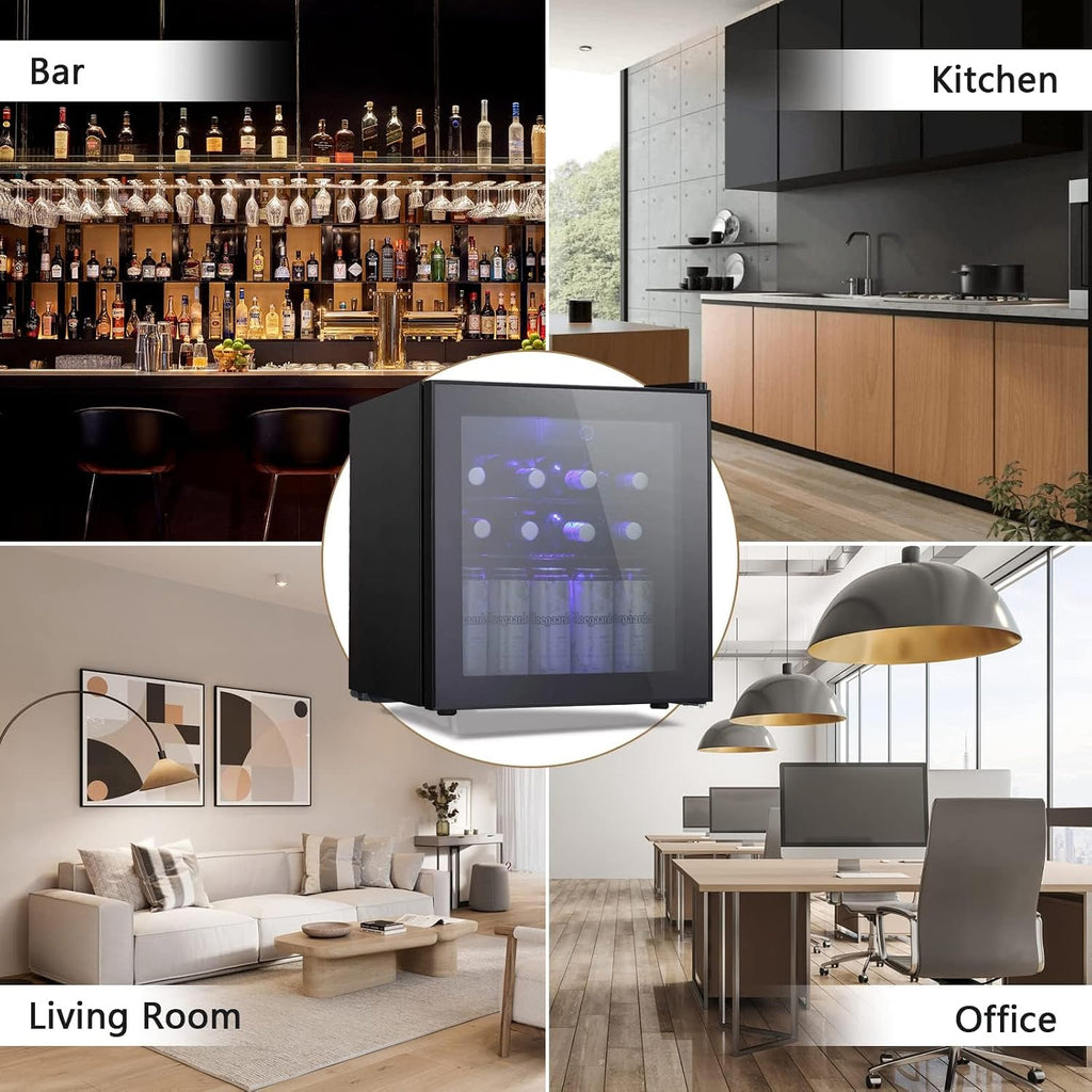 Antarctic Star Mini Fridge Cooler - 70 Can Beverage Refrigerator Glass Door for Beer Soda or Wine –Small Drink Dispenser Machine Removable for Home, Office or Bar Chiller, 1.6cu.ft