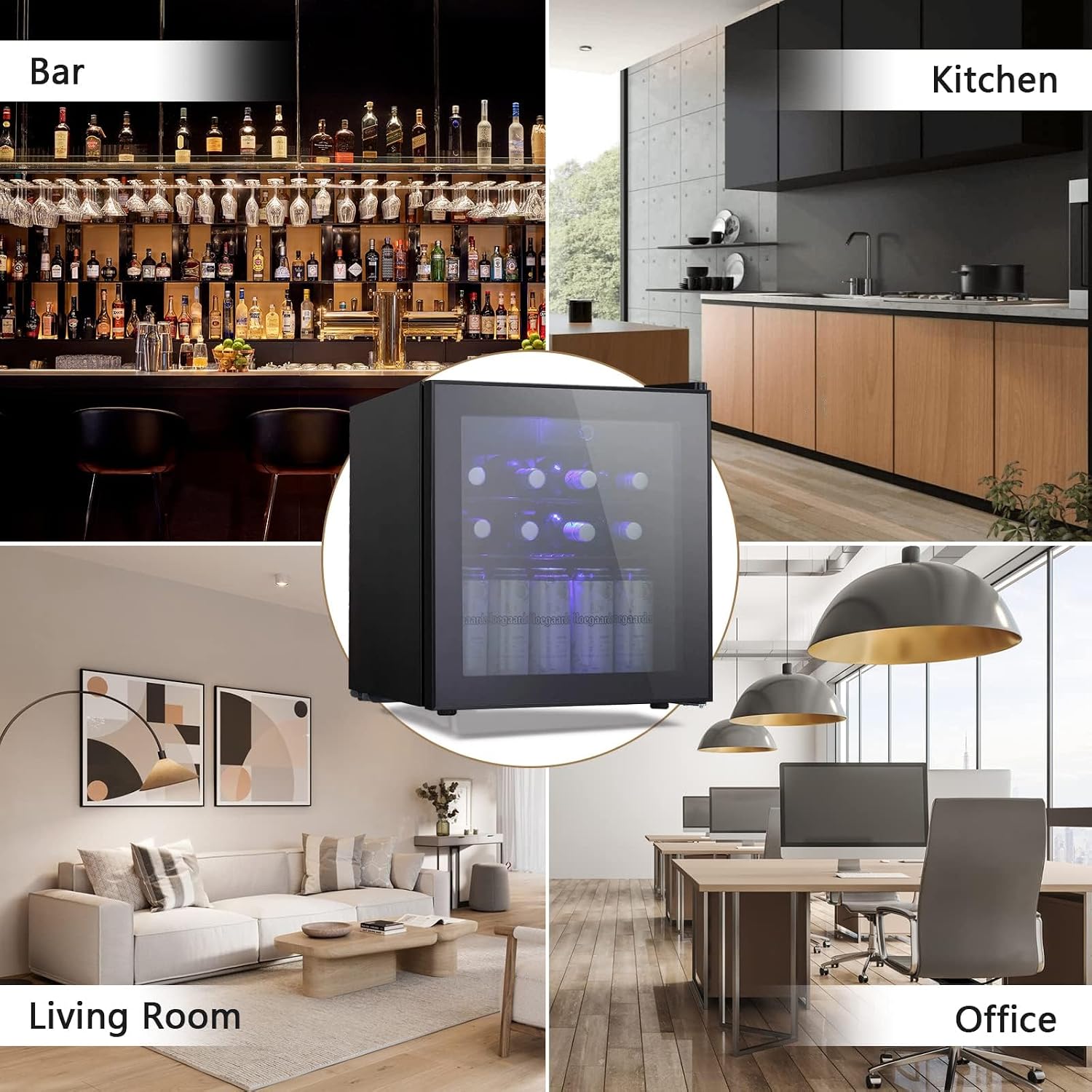 Antarctic Star Mini Fridge Cooler - 70 Can Beverage Refrigerator Glass Door for Beer Soda or Wine –Small Drink Dispenser Machine Removable for Home, Office or Bar Chiller, 1.6cu.ft