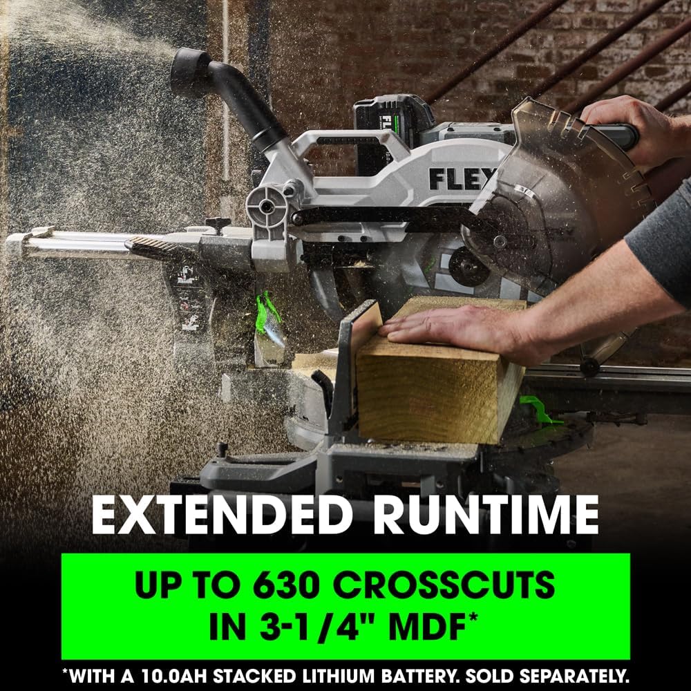 FLEX 24V Brushless Cordless 12-Inch Dual Bevel Sliding Miter Saw Tool Only, Battery and Charger Not Included - FX7141A-Z