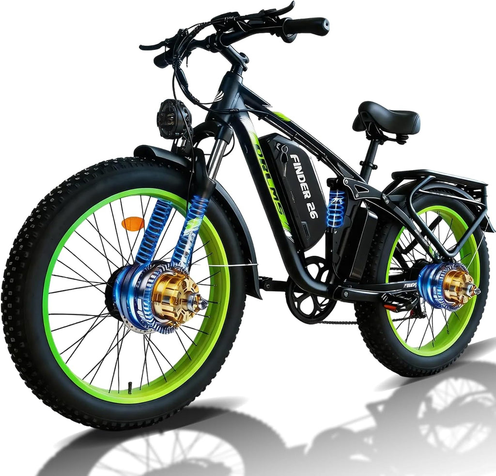 Dual Motor Electric Bike for Adults,6000W Peak,45MPH,60V&52V/25Ah Battery,26''&24'' Fat Tire,Up to 110 Miles Range,SHM 7-Speed Gear Ebike