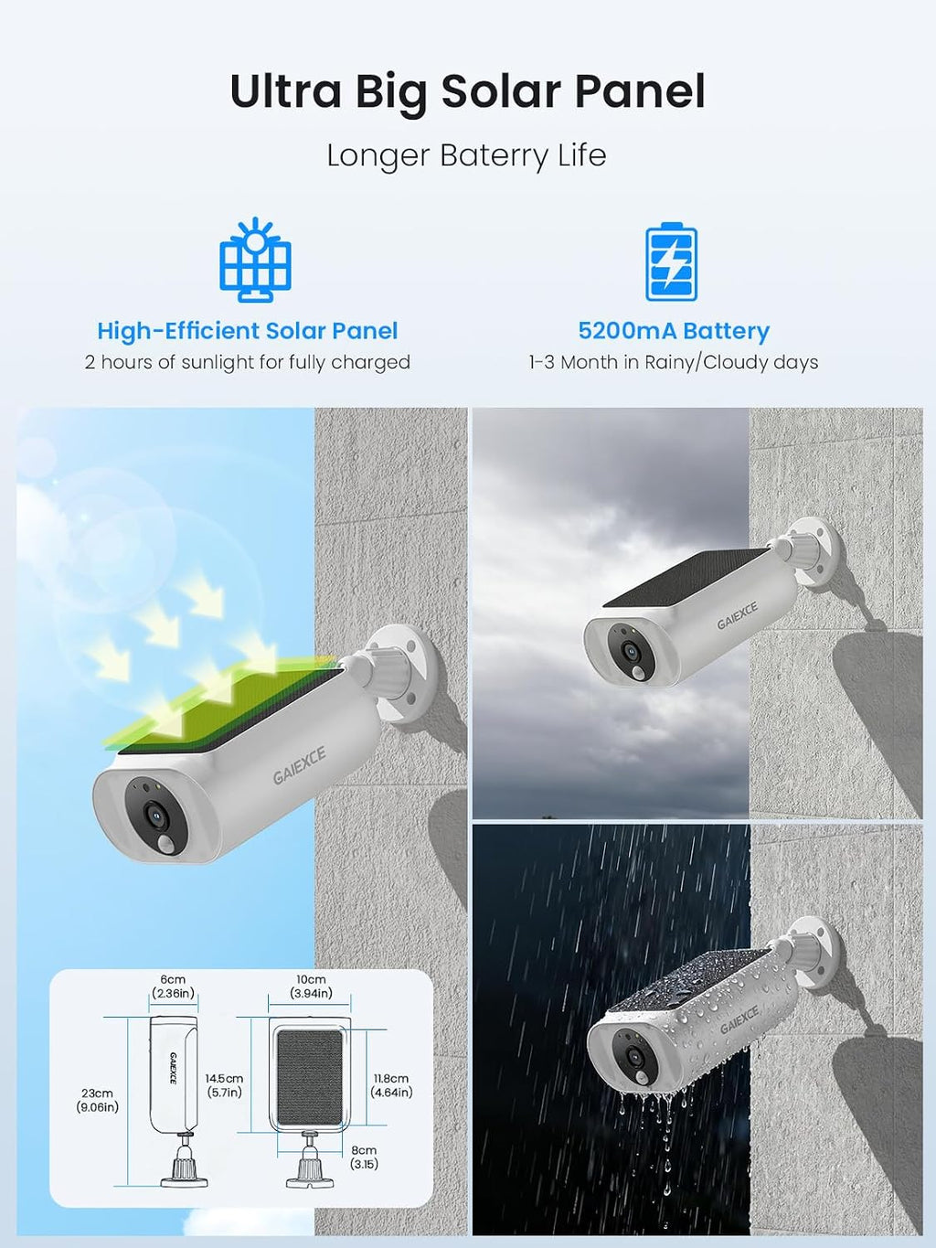 Solar Security Cameras Wireless Outdoor 4 Cam Kit Expadable to 10H, No Subscription Cameras for Home Security System, 64G Local Storage, 2.4G &5G WiFi, 2K Color Night Vision Two-Way Audio IP66