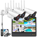 WEILAILIFE 5MP Wireless Security Camera System with 10' Monitor, Outdoor WiFi Home Video Cameras Systems Surveillance DVR Kits