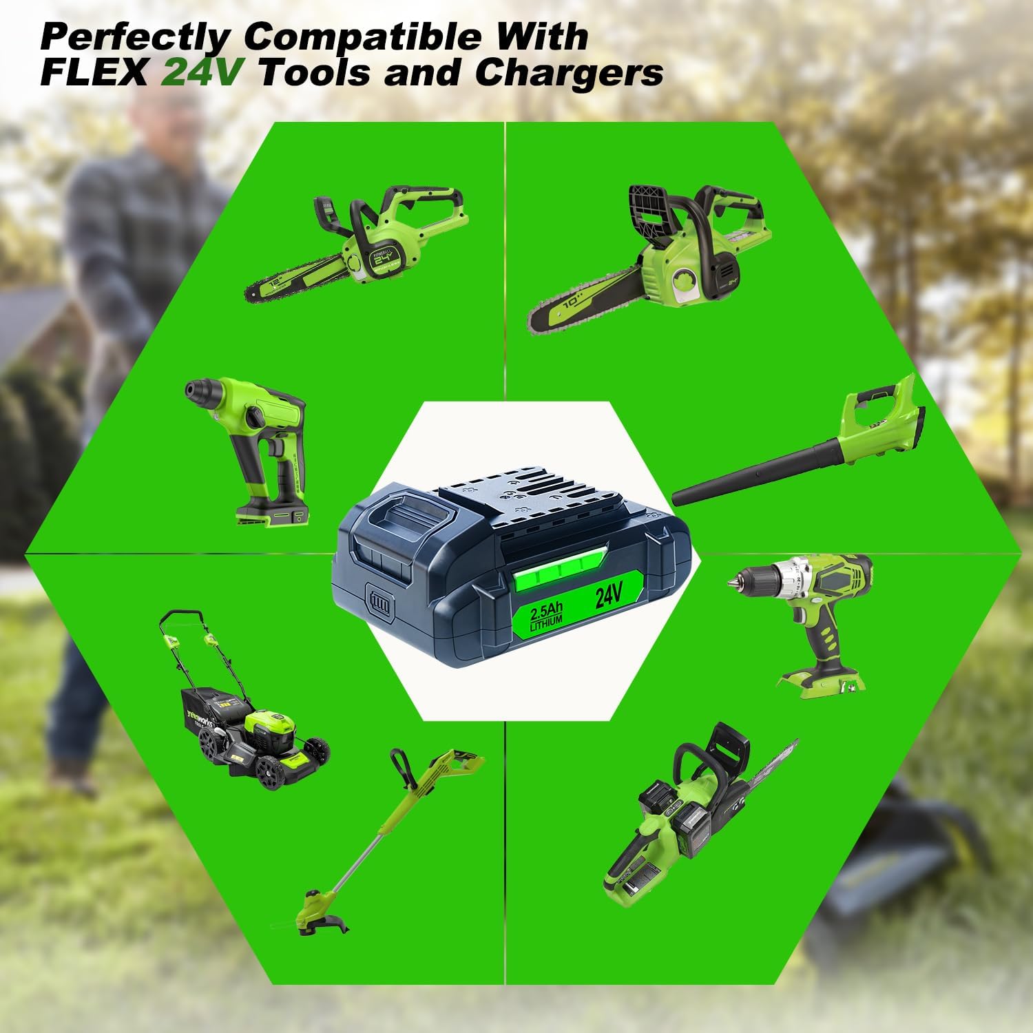 DTK Battery Replacement for Flex 24V Battery 2.5Ah - FX0111-1 2 Packs