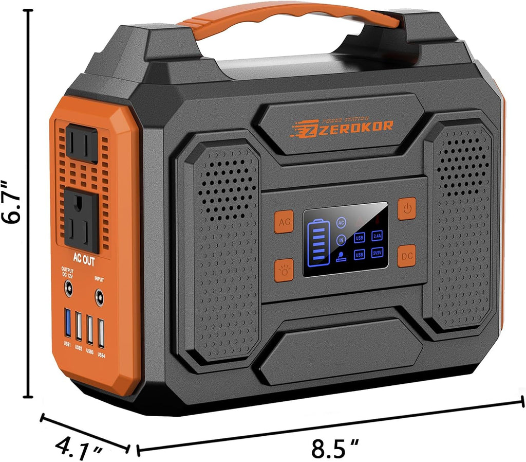 Portable Solar Generator with Panel, 300W Power Station with Foldable Solar Panel 40W, 110V AC Outlet 100W Camping Portable Solar Power Bank Battery Pack for Home Use RV Outdoor Laptop Power Outage