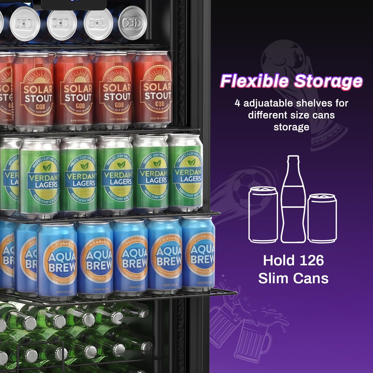 Velivi Gaming Mini Fridge with Led Lights, 3.2 Cu Ft Gaming Light Up Glass Door Beverage Refrigertor Small Lockable Drink Cooler For For Soda Beer, Cyberpunk Gaming Rooms Bar Home Party