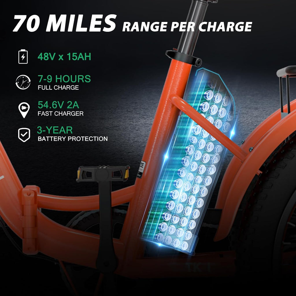 MOONCOOL Foldable Electric Tricycle for Adults, 20' Aluminum Etrike Fat Tire, Rated 500W 48V 15Ah Rear Differential, Front Suspension, 15.5MPH, 450LBS Payload, 95% Pre-Assembled