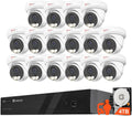 Anpviz 16 Channel NVR PoE Security Camera System, 12MP 4K 16CH Commercial NVR 4TB for Businesses, 16X 6MP Wired IP Turret Cameras Outdoor with AI Detection, Night Vision, Built in Mic, NDAA(U Series)