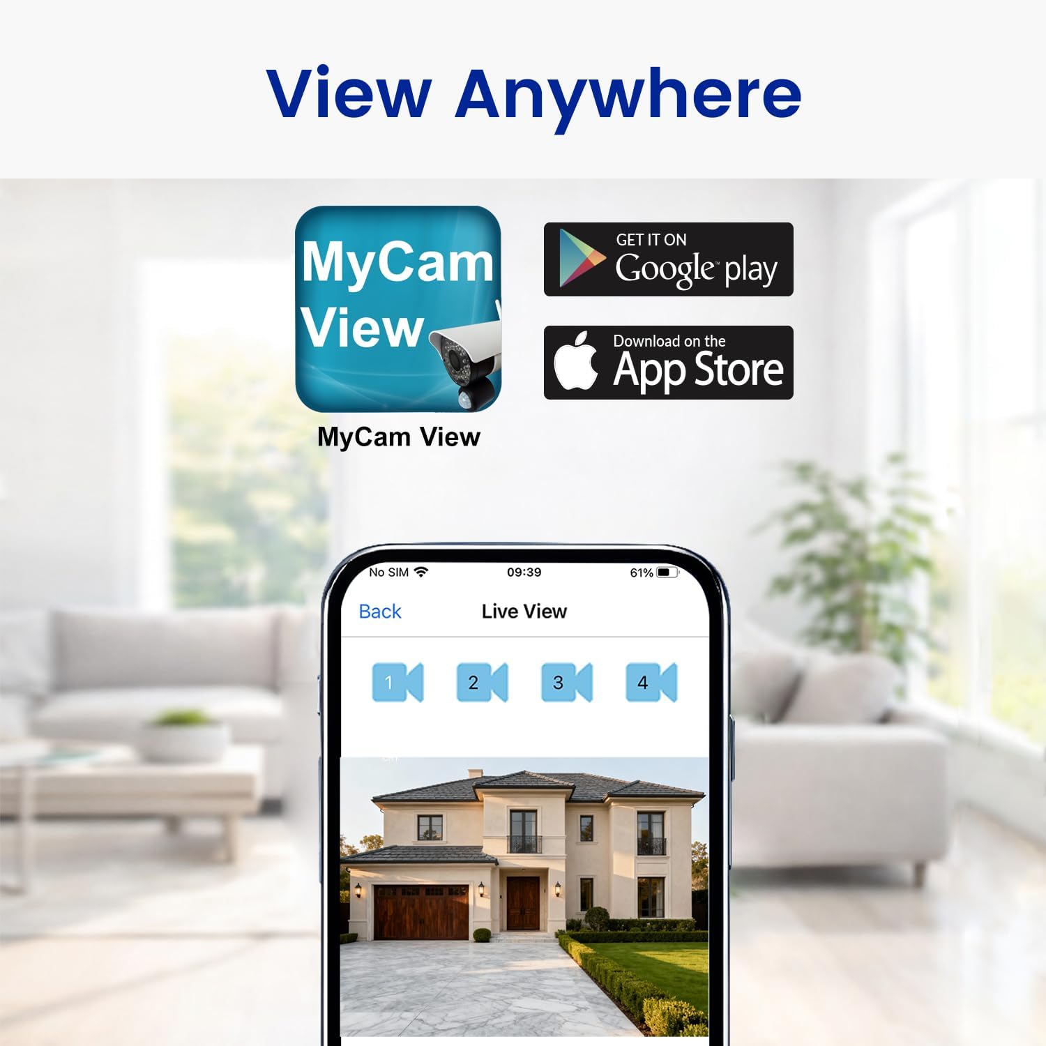 CasaCam GuardianCam Air | Wireless Security Camera System with 7' Touchscreen Monitor and 2 720p Cameras | AC Powered, Two-Way Audio, Free APP, Micro SD Card and Battery Installed, Model VS802