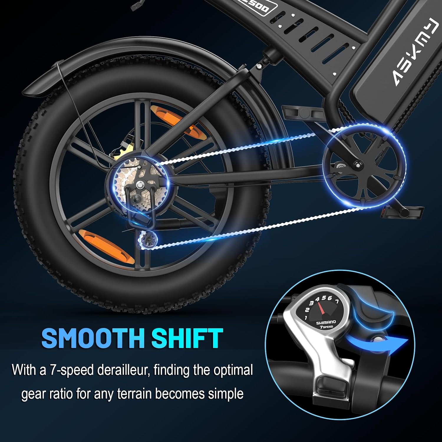 20' Fat Tire Electric Bike for Adults, 1500W Peak Motor E-Bike with 48V 15Ah Removable Battery, 60 Miles PAS Range, 28MPH Dirt Electric Mountain Bicycles for Off Road and Commuting