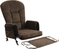 ANMINY 5pcs Glider Rocker Replacement Cushions Set - Thickened Fleece Glider Rocking Chair Cushions with 29.5 inch High Backrest & Side Pockets for Indoor Nursery, Washable & Non Slip, Brown