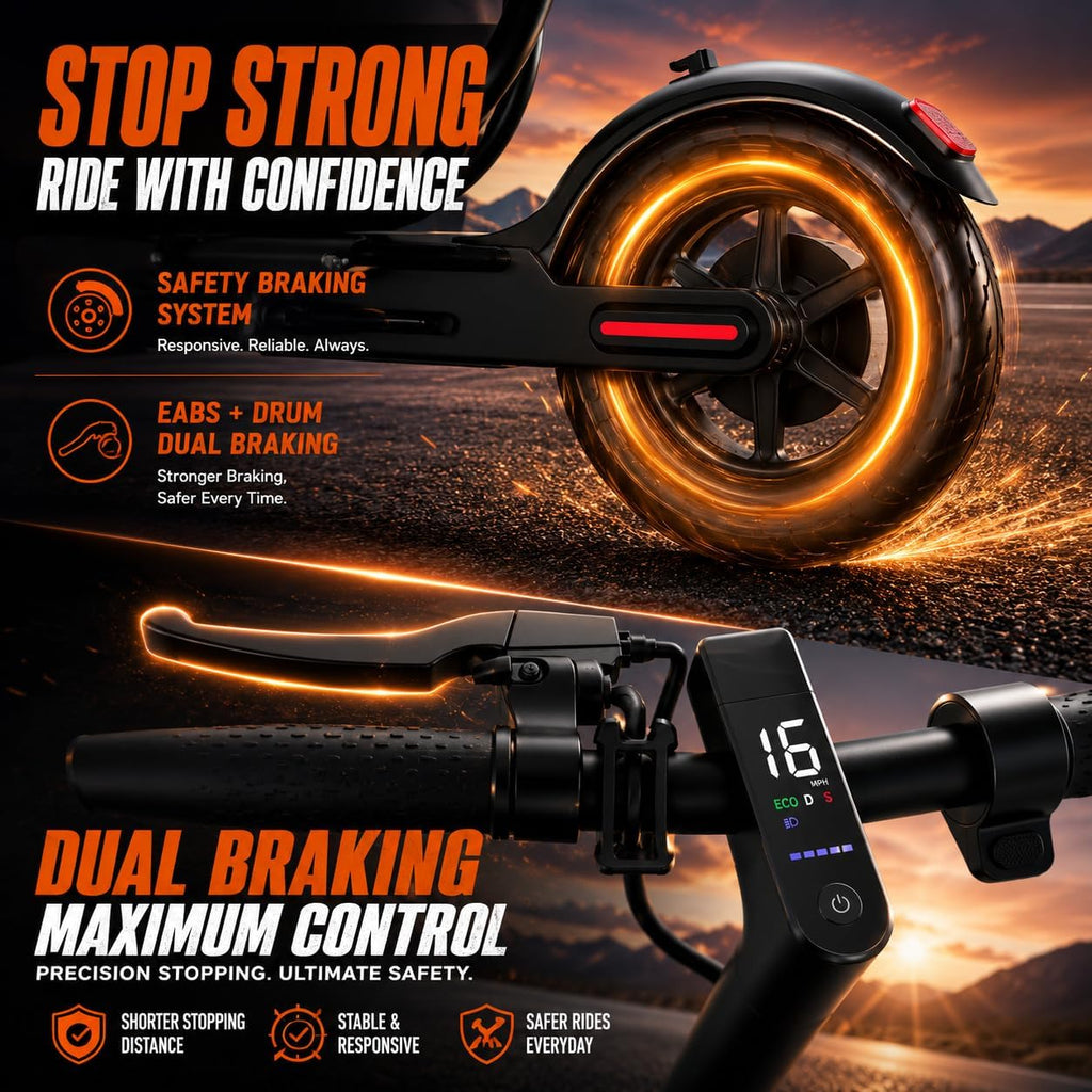 Electric Scooter, 350W/ 500W Motor, 19 MPH to 22MPH, 21 to 40 Miles Range, Dual Suspension, Dual Braking, App Control, Foldable Commuter E Scooter for Adults and Teens