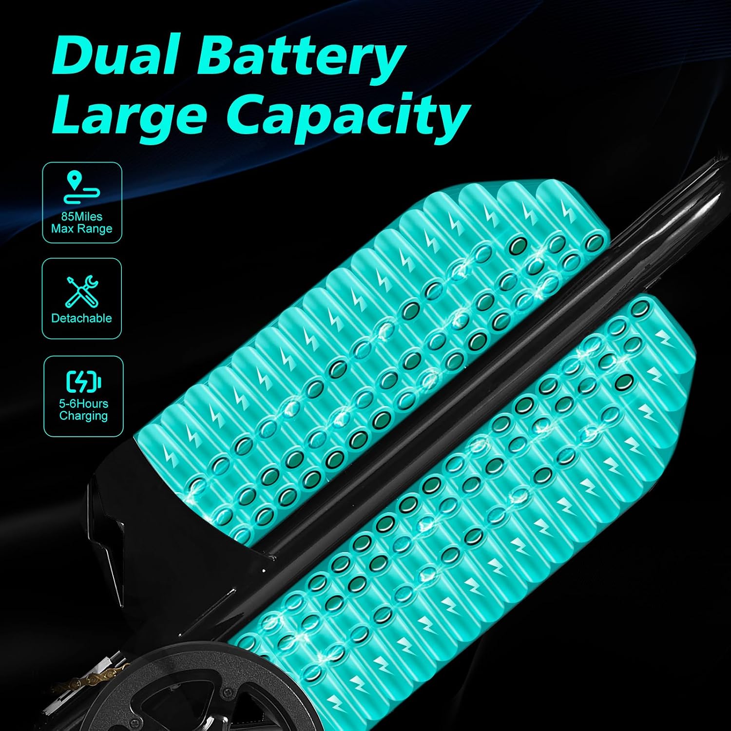 HAPPYRUN Dual Motor Electric Bike for Adults 5000W Peak Removable 38Ah Battery All-Terrain 20' Fat Tire Ebike 36MPH 85+ Miles Hydraulic Disc Brake Electric Dirt Bike G70 Pro