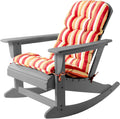 Sundale Outdoor Adirondack Rocking Chair with Cushion, HDPE Patio Plastic All Weather Adirondack Rocker, Water Resistant for Outside, Garden, Pool, Yard, Grey