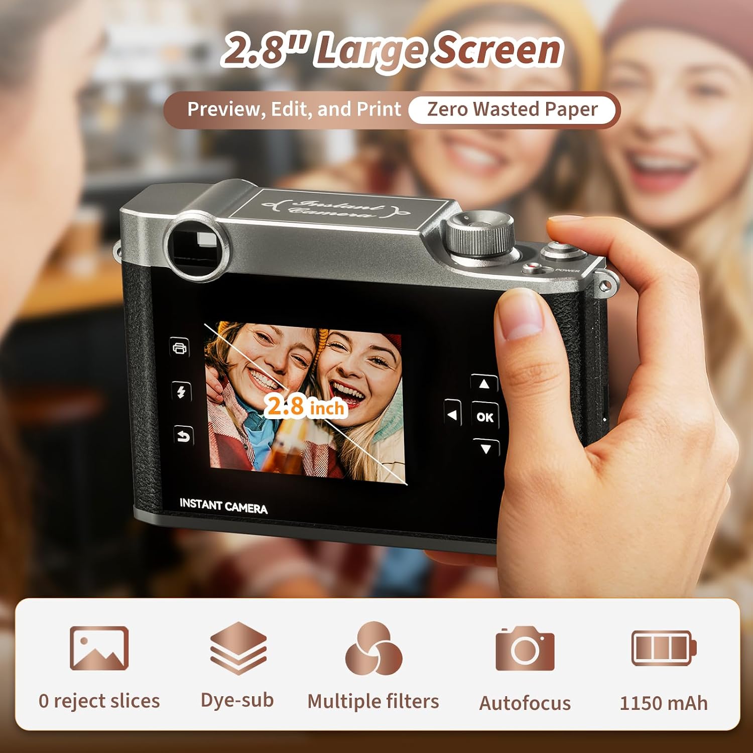 iDPRT Z3 Hanin Instant Film Camera, Full-Color Instant Print Digital Cameras Portable Photo Printer + 10 Instant Film, Gift for Birthday, Christmas, Holiday