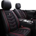 Car Seat Covers Fit for Hyundai Santa Fe 2003-2026, Leather Seat Covers for Car, Waterproof Non-Slip Durable Car Seat Protector(2 Seats,Black Red)