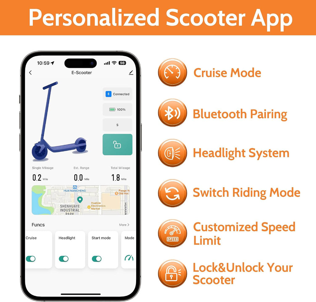 MAXSHOT Electric Scooter for Adults, 8.5/10/14' Tires, 19/22Mph, 350W/500W Motor, 21-28 Miles Range, Folding E-Scooter with Dual Suspension,APP Contro
