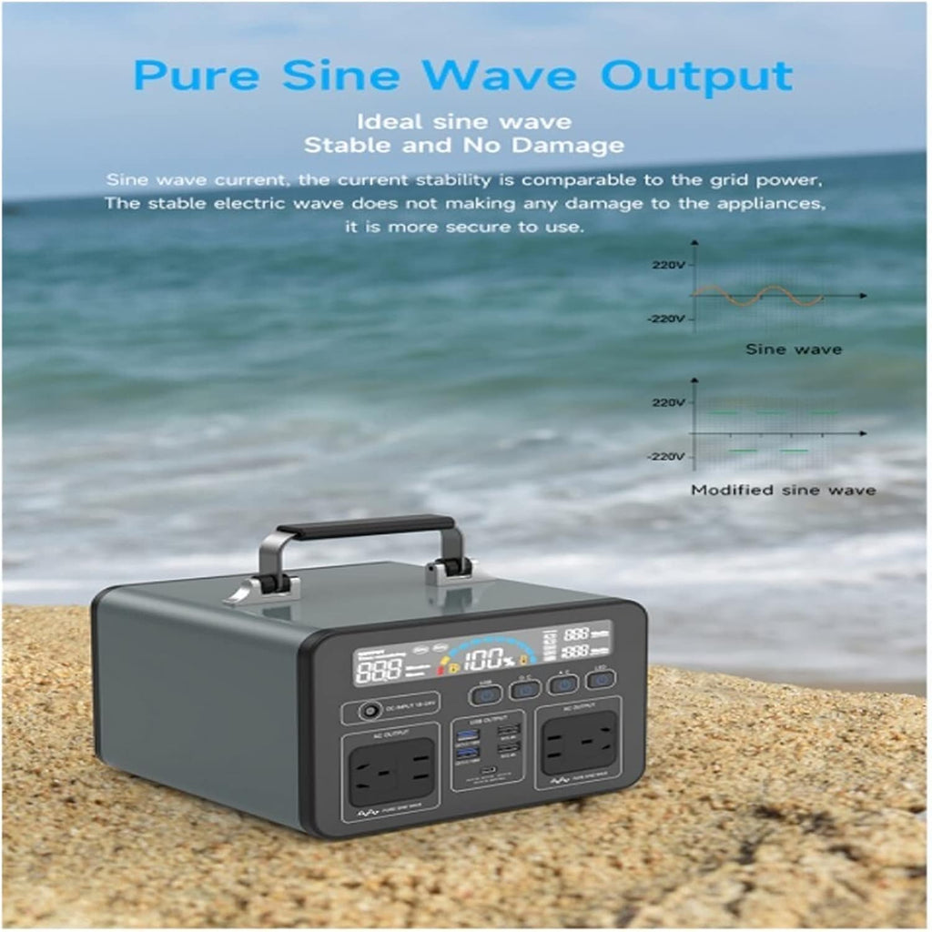 HighPower Charging Bank Portable Station 500W 1000W Solar AC Energy Storage Power Supply Outdoor Camping Outlet (Color : UAW1000)