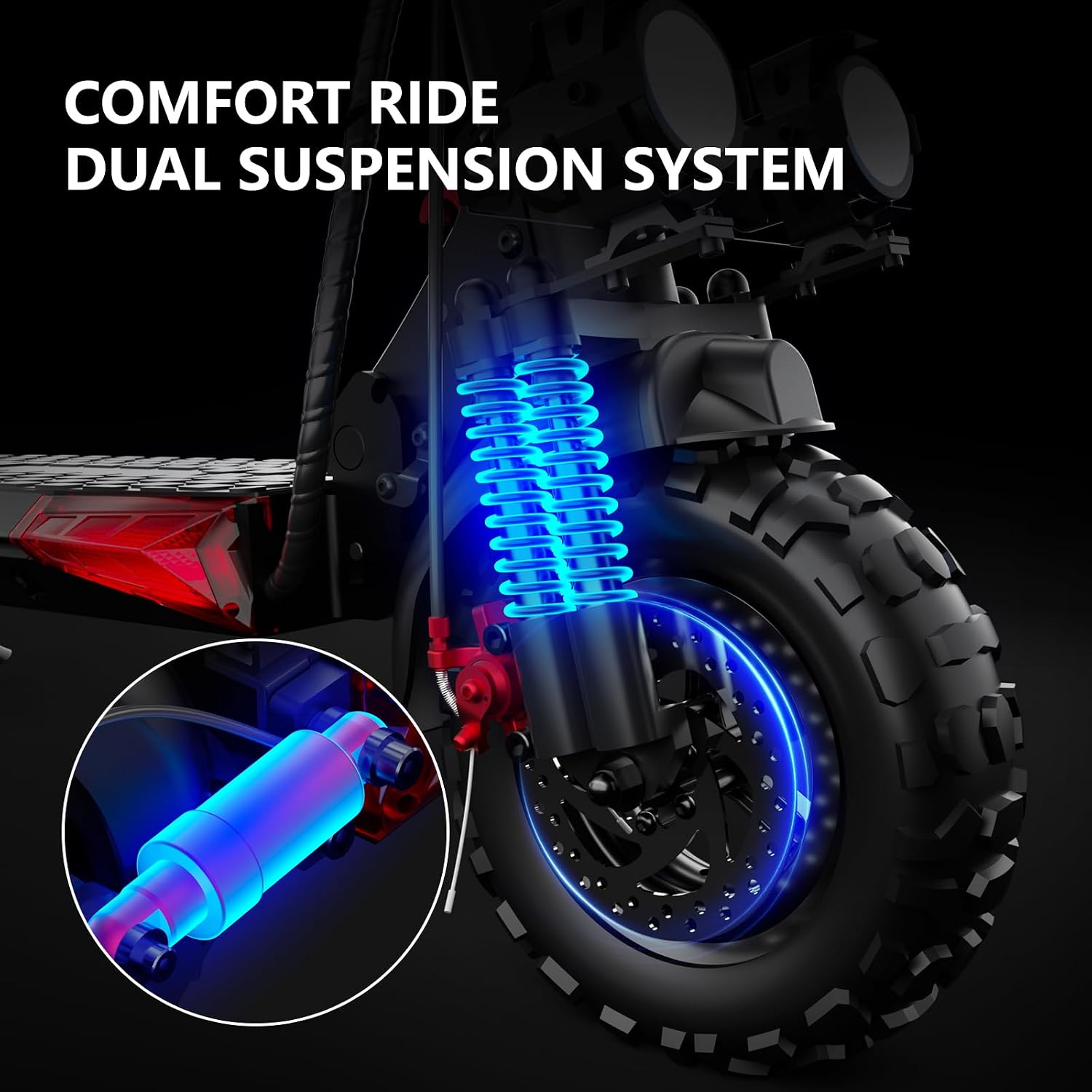 Electric Scooter Adults, 26/37 Miles Long Range, 28/34 Mph Max Speed, 10/11' Off-Road Tires,1200W/1600W Motor, Adjustable Handlebar Height, Dual Braking System,Folding Commuter E Scooter