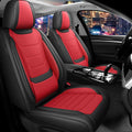 Car Seat Cover Full Set for Kia Sorento Seat Covers 2003-2025, Nappa Leather Waterproof Seat Covers for Cars, Airbag Compatible, Universal Automotive Seat Covers(Standard Front Row/Black Red)