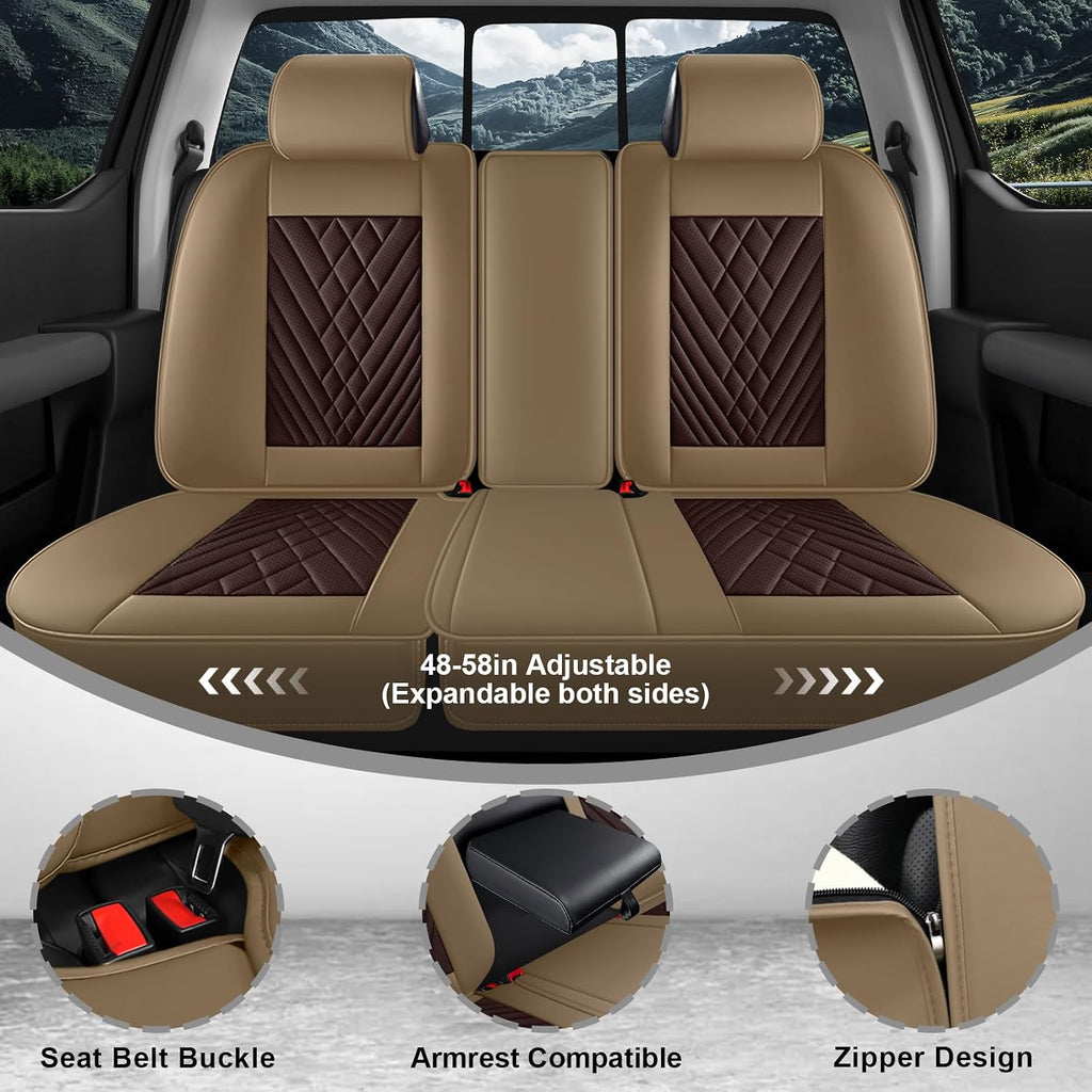 Dodge Ram Truck Seat Covers Custom for 2002-2026 1500 2002-2026 2500/3500 Crew Double Mega Quad Cab Bighorn Laramie Tradesman Classic Full Set Seat Covers Protectors(Luxury 5 Seats/Brown Coffee)